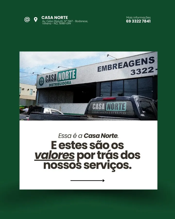 Fachada da Casa Norte com caminhonete de entrega estacionada