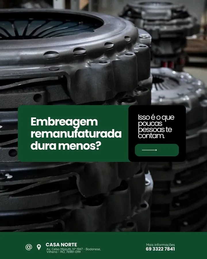 Platôs de embreagem remanufaturados no estoque da Casa Norte