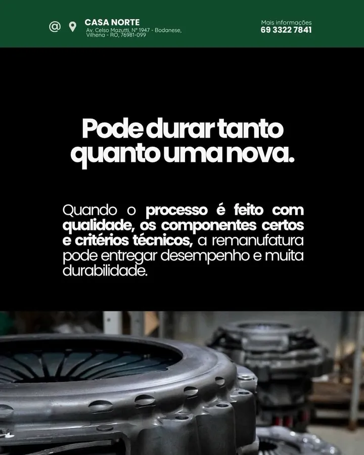 Detalhe de peças remanufaturadas com o mesmo padrão de uma nova