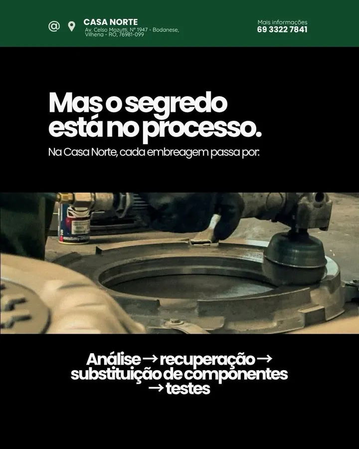 Técnico da Casa Norte avaliando um platô de embreagem na bancada