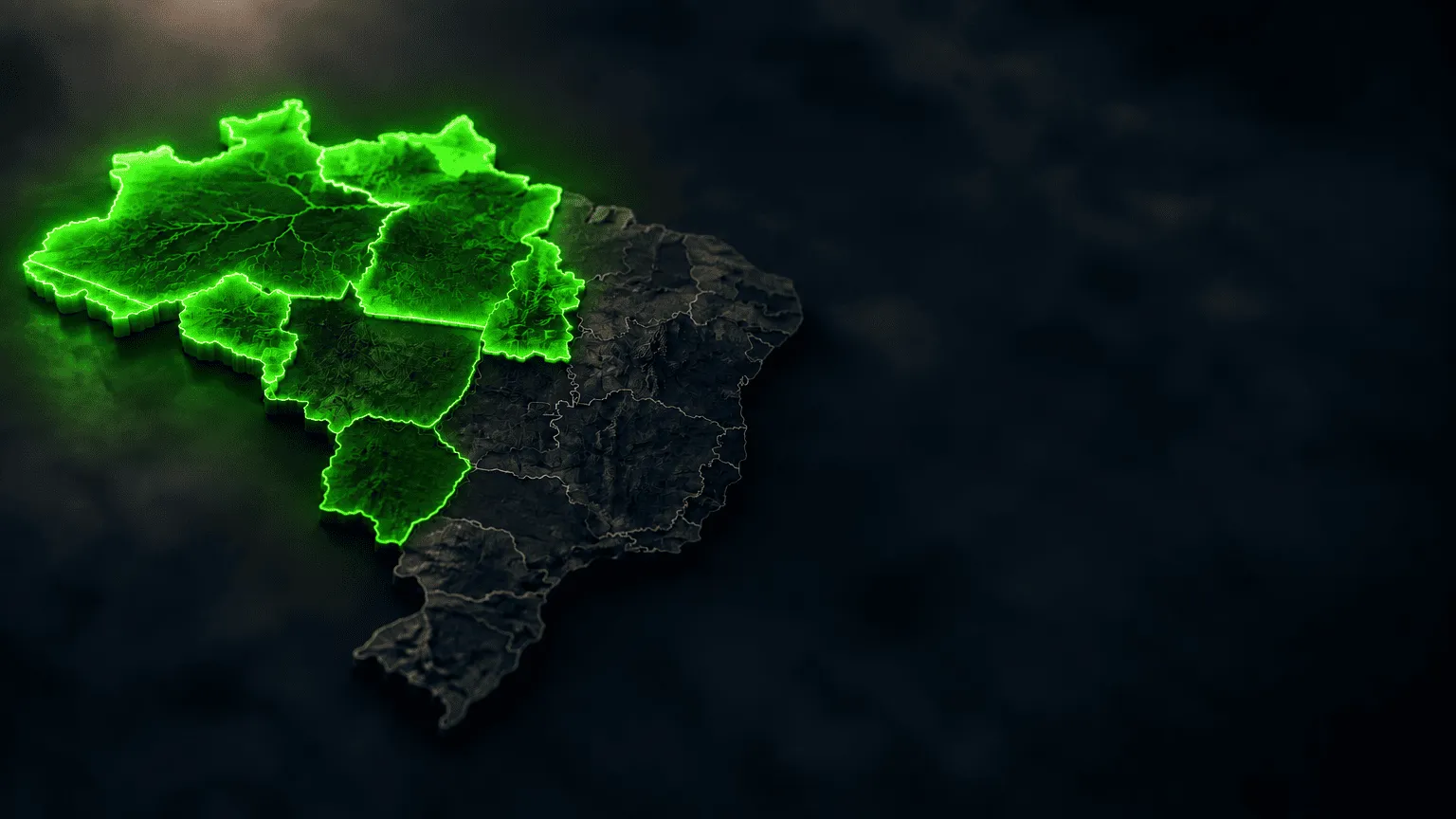 Mapa destacando Rondônia e parte do Mato Grosso, área atendida pela Casa Norte